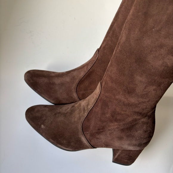 Stuart Weitzman TieLand Over The Knee Boots in Dark Brown Suede Sz 5 - Picture 9 of 11